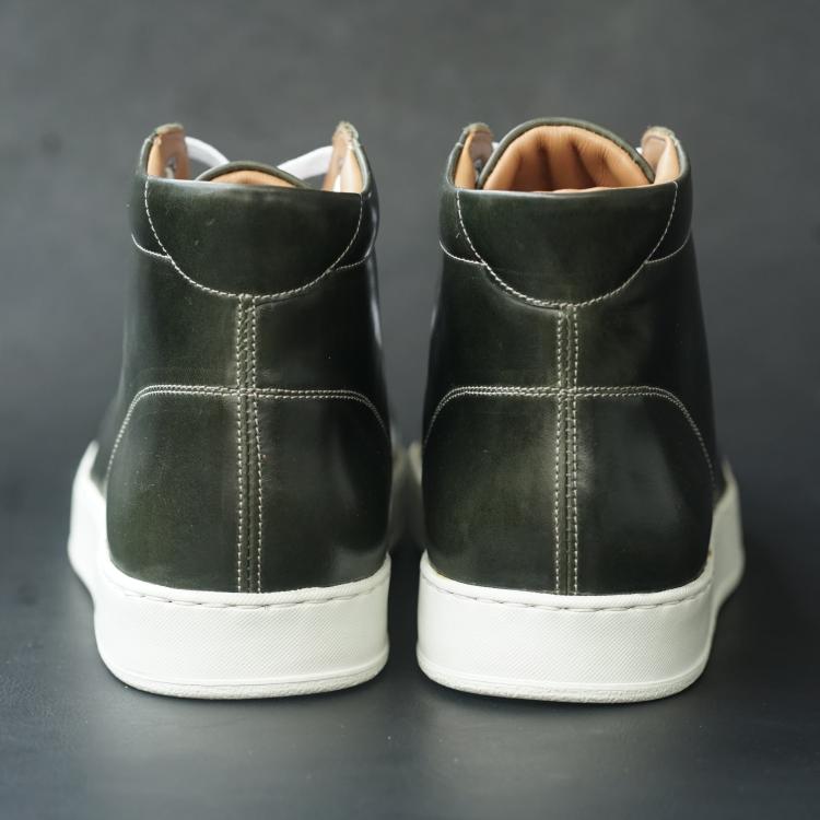 Songo High Top Rubber Sole Sneakers with Pull Up Leather